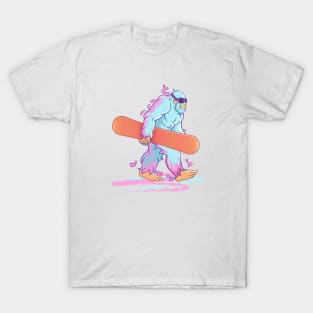 Yeti Goes Snowboarding T-Shirt